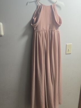 Girls Dusty Rose Halter Maxi Dress